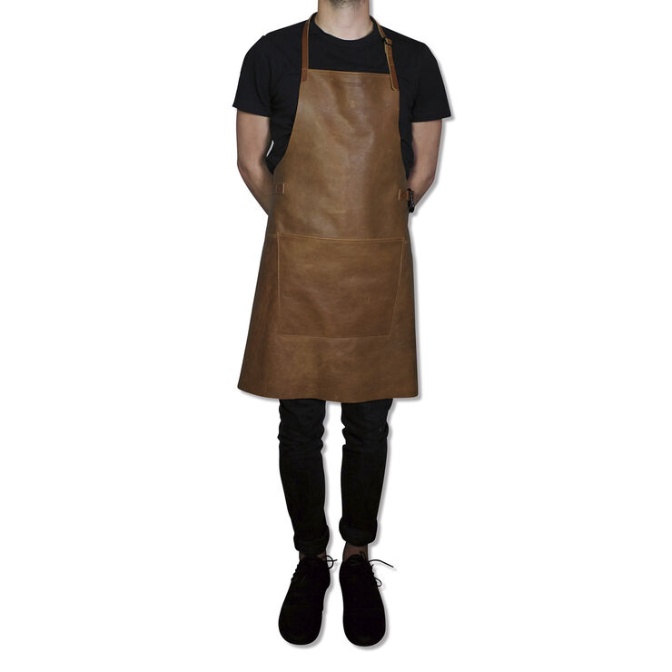 DutchDeluxes Læderforklæde BBQ Style Apron Vintage Camel Camel