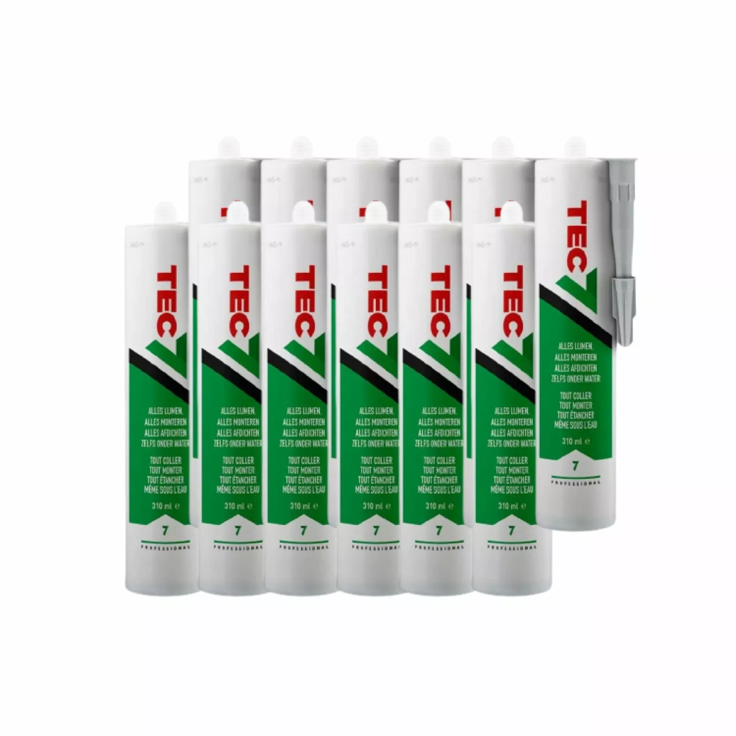 TEC7 Montagekit - Zwart - Koker - 310ml (12 st)