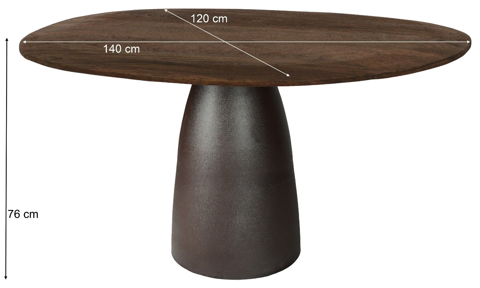 Eettafel Marron B140 x D120 x H76 cm