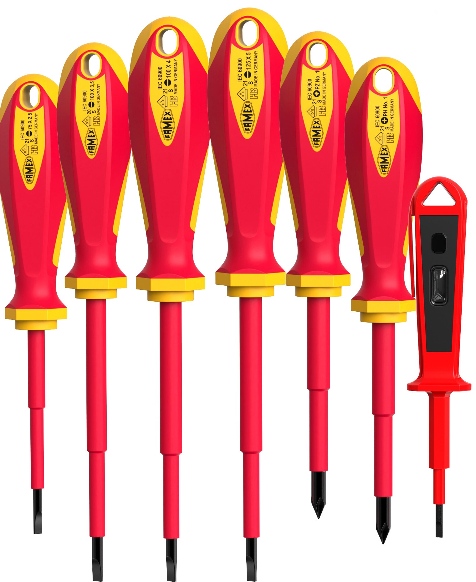 FAMEX 7734-7 Elektriker Schraubendreher VDE aus deutscher Produktion - 7-tlg.