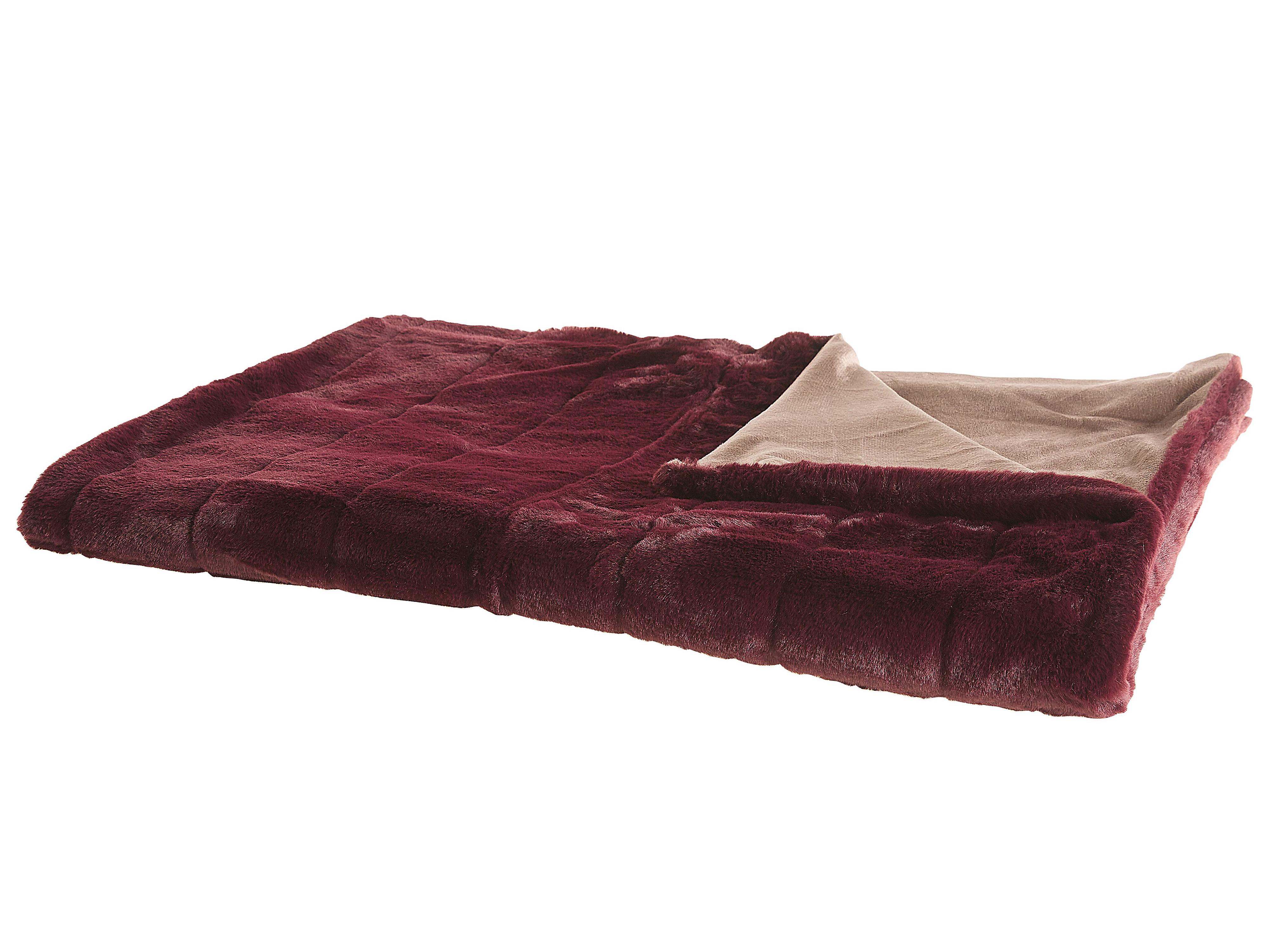 Plaid TANTAN 180 x 220 cm Bordeauxrood