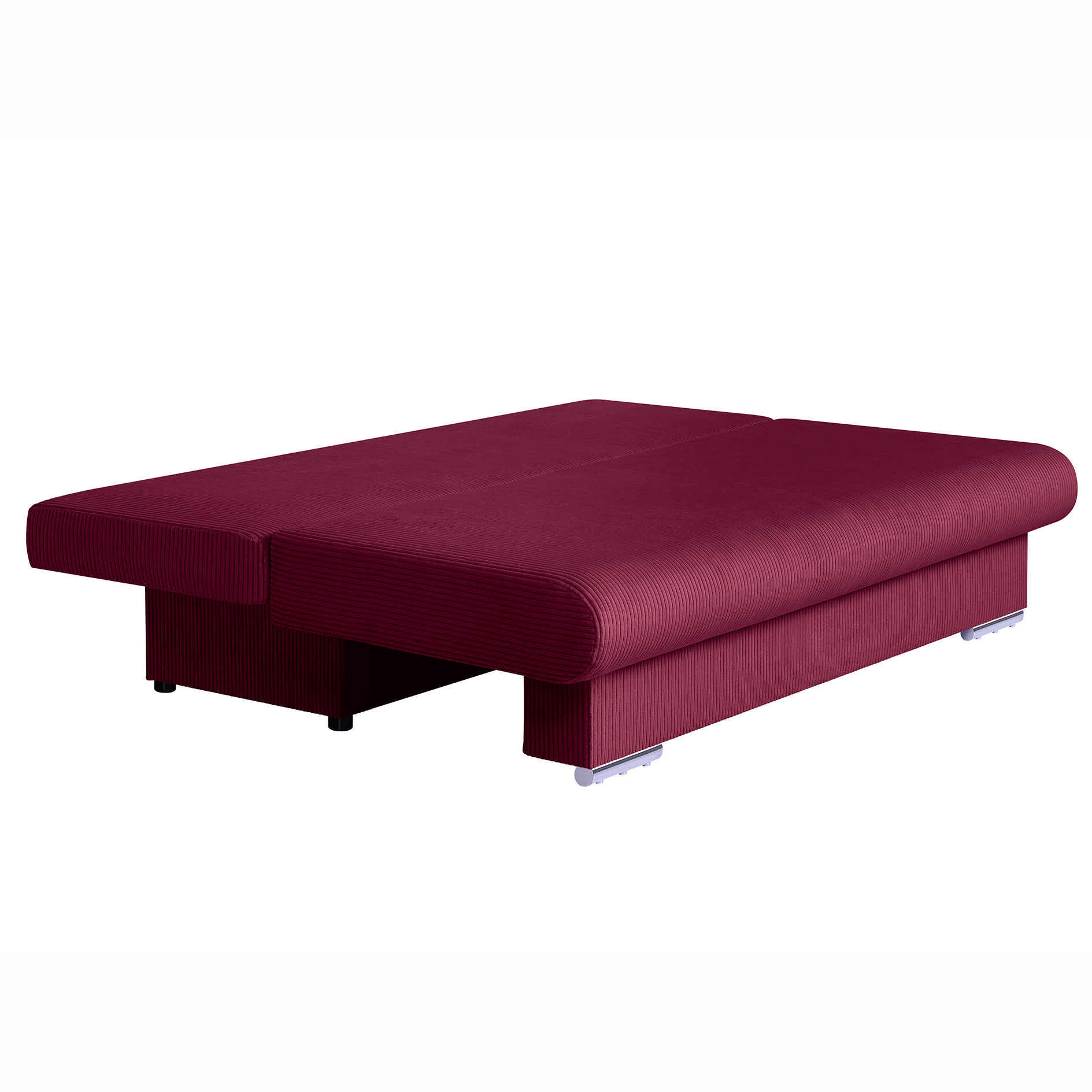 Schlafsofa - rot - inklusive Kissen - Cordbezug