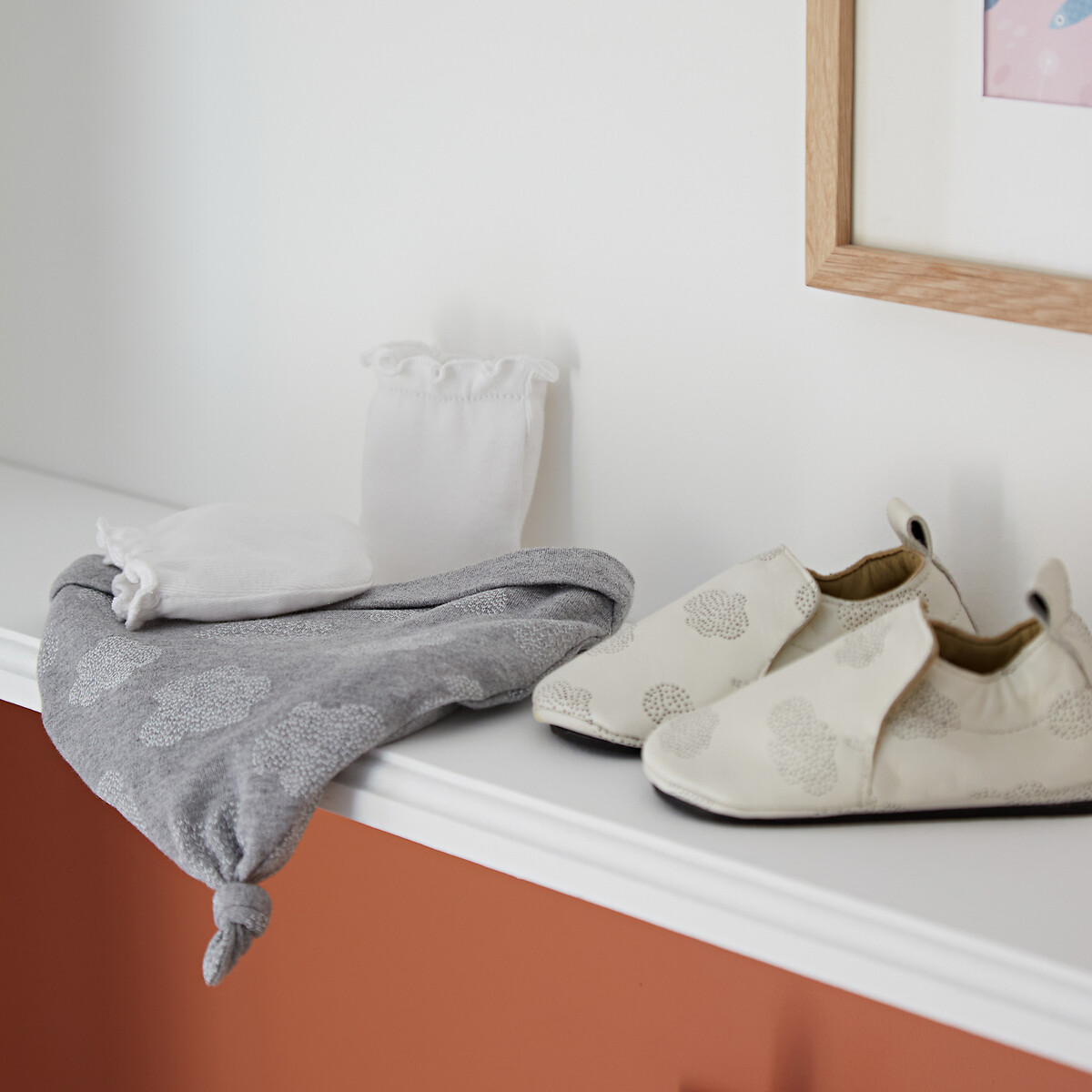 COLEÇÕES LA REDOUTE<br>Pantufas de couro com estampa de nuvens