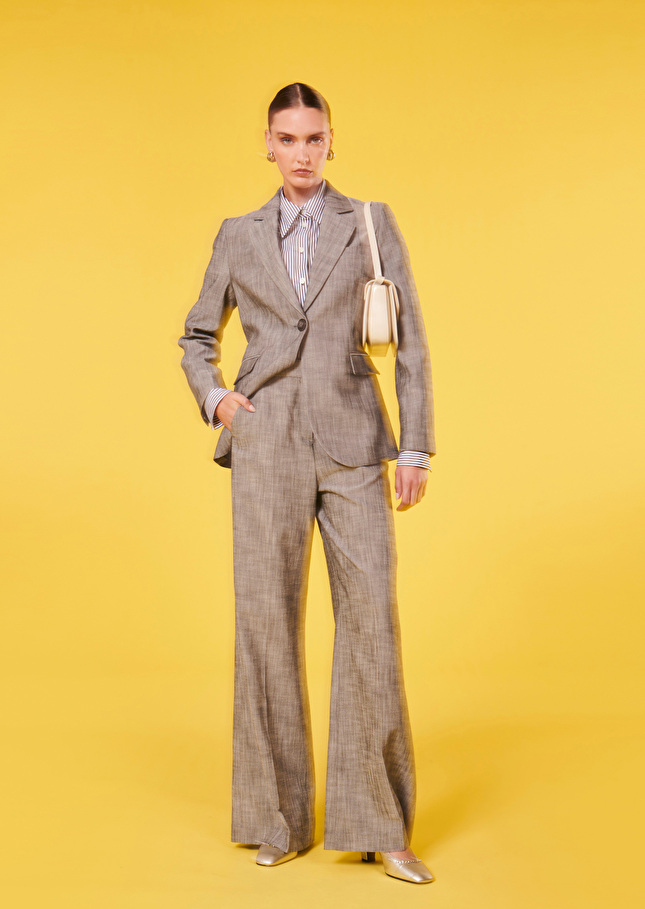 Veste Valerianegris en tissu flammé