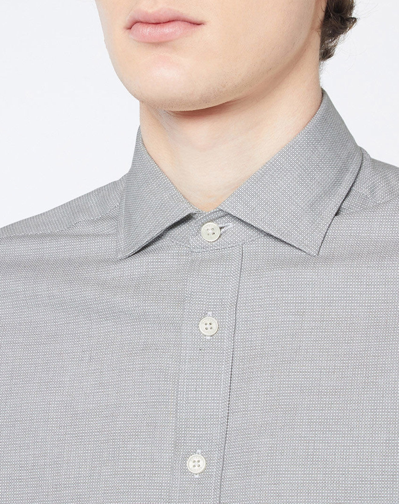 Hackett London Chemise Slim Fit Dobby gris clair