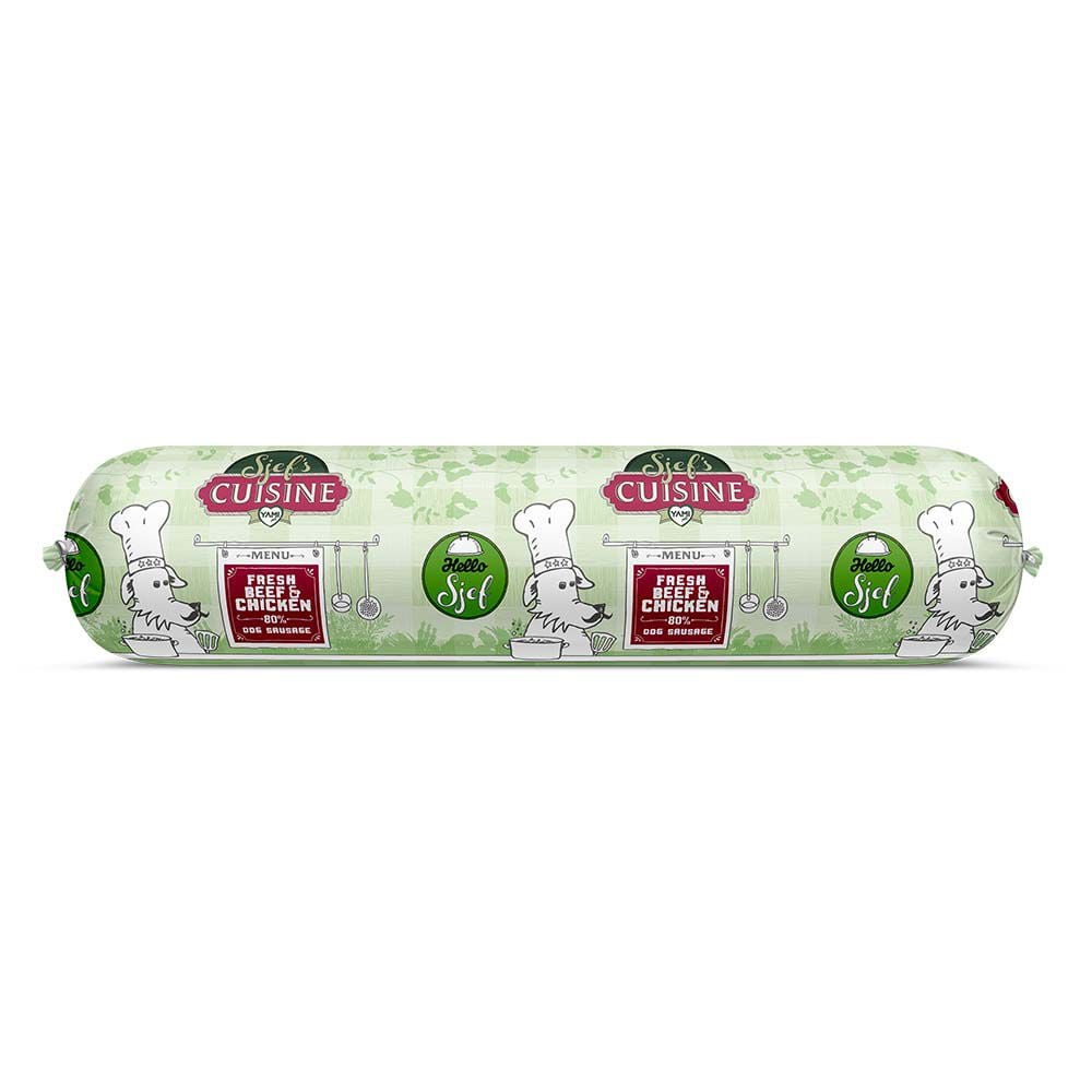 Sjef's Cuisine Special Hondenworst - Hondenvoer - 750 Gram - kip, rund