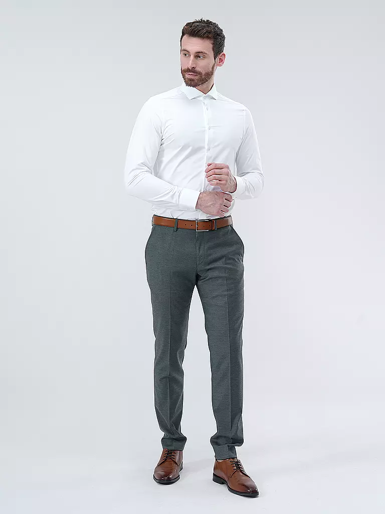 PURE Jerseyhemd Slim Fit  weiss