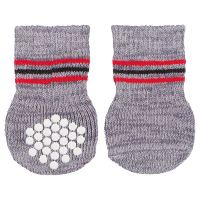 Trixie Hundesocken Anti-Rutsch grau