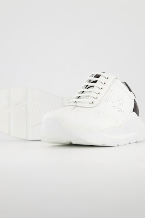Leder-Sneaker, Farbakzente, Weite H