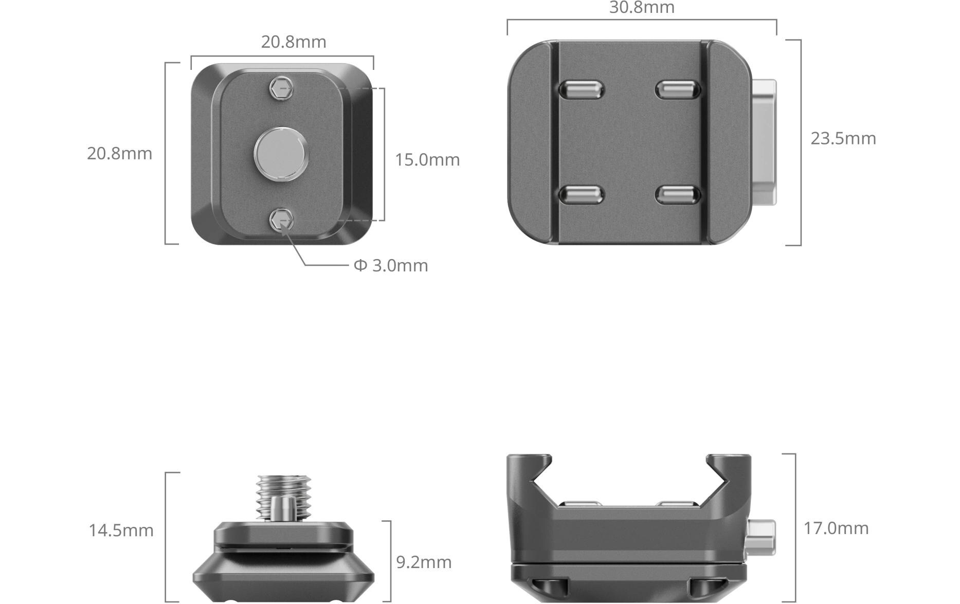 HawkLock H21 Universal-Schnellwechsel-Montageplatten-KitKompakte Aluminium-Grundplatte und Schnellwechselplatte mit 1/4