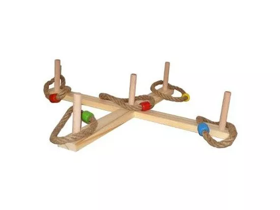 Jeu de lancé d'anneaux - 50 x 4 x 10 cm - Bois