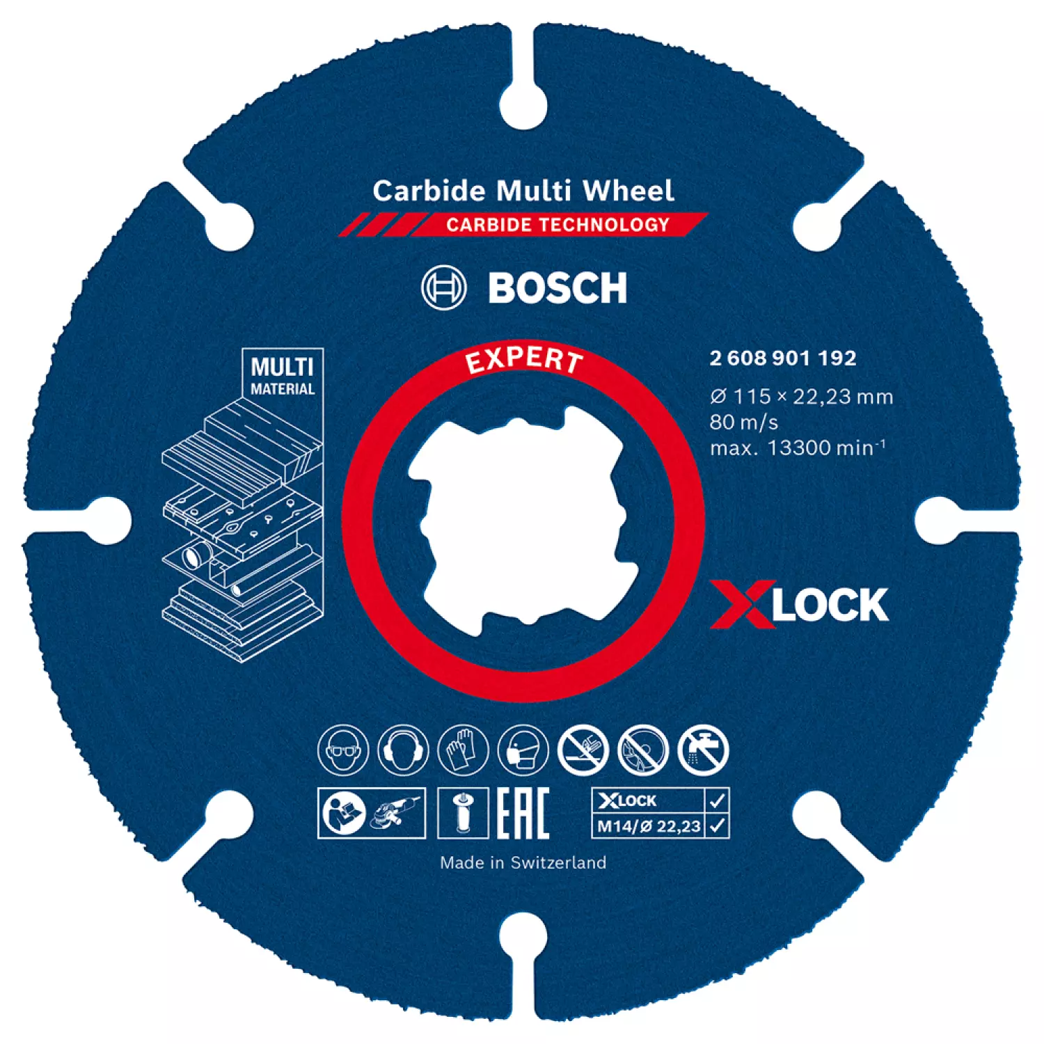 Bosch 2608901192 EXPERT X-LOCK Doorslijpschijf Carbide Multi Wheel 115mm