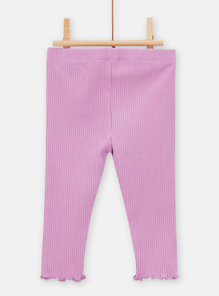 Legging côtelé rose lavande pour bébé fille