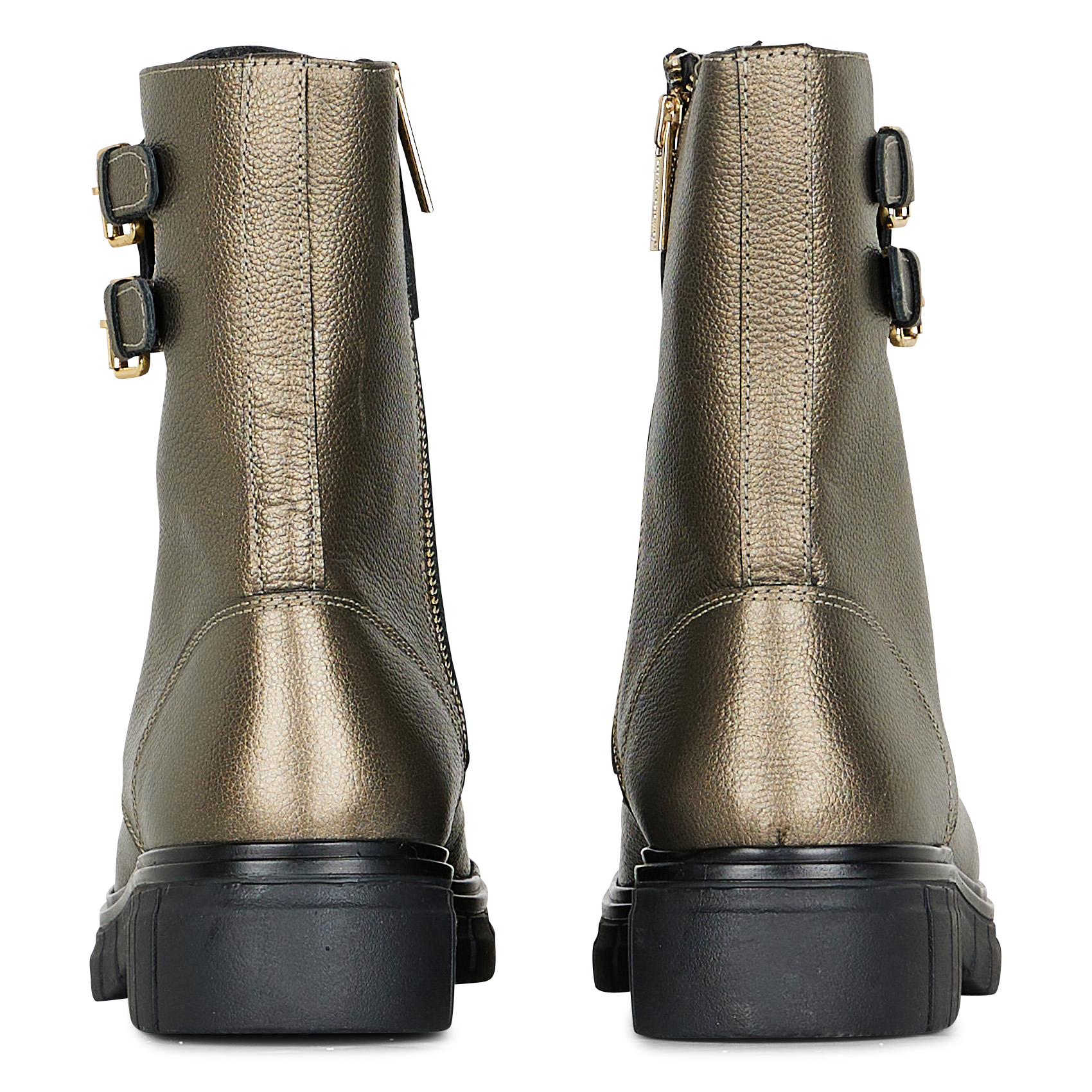 RITIKA - Bottines à lacets en cuir grainé| Doré