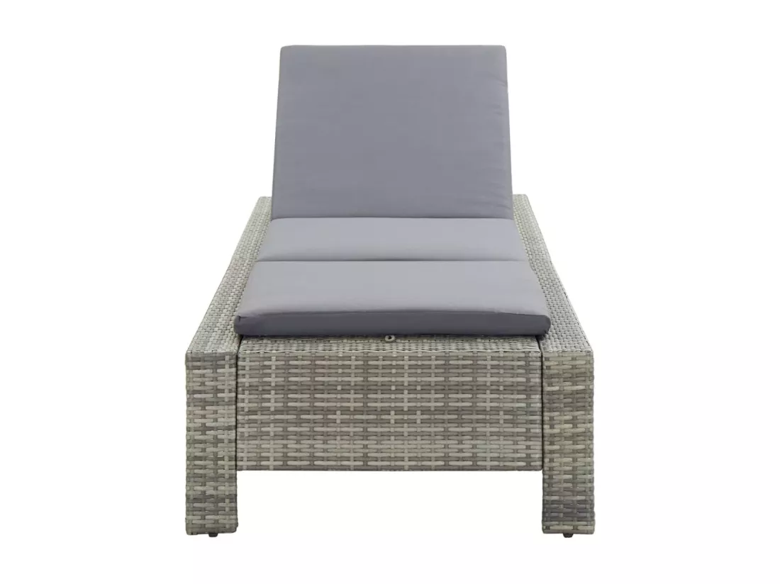 Transat avec coussin Gris Résine tressée