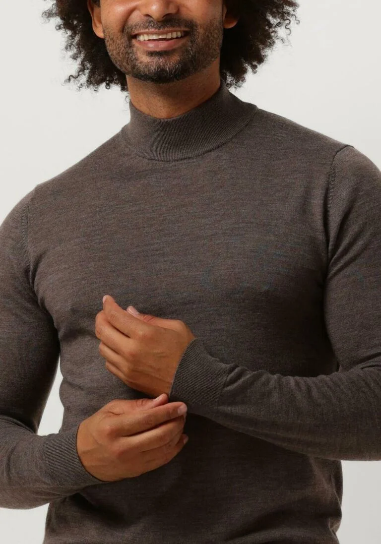 PROFUOMO taupe profuomo trui pullover mock