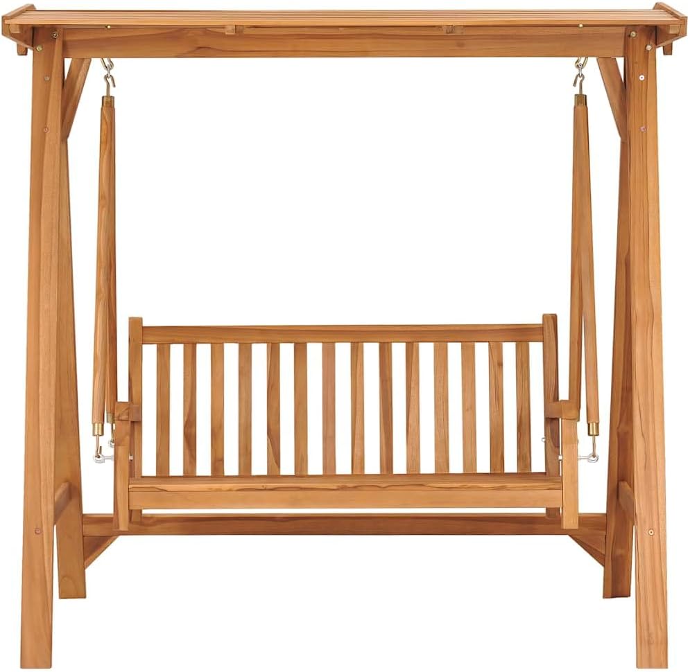 vidaXL Teak Massiv Hollywoodschaukel Gartenschaukel Schaukelbank Hängeschaukel Schaukel Bank Gartenbank Gartenmöbel Hängebank 174cm