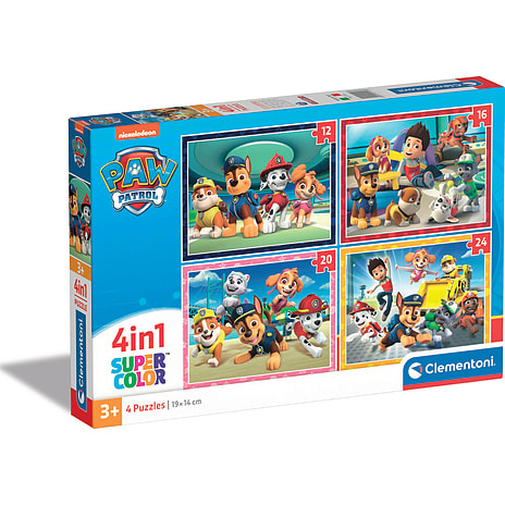 Paw Patrol puslespil 4i1 - 12, 16, 20 og 24 brikker