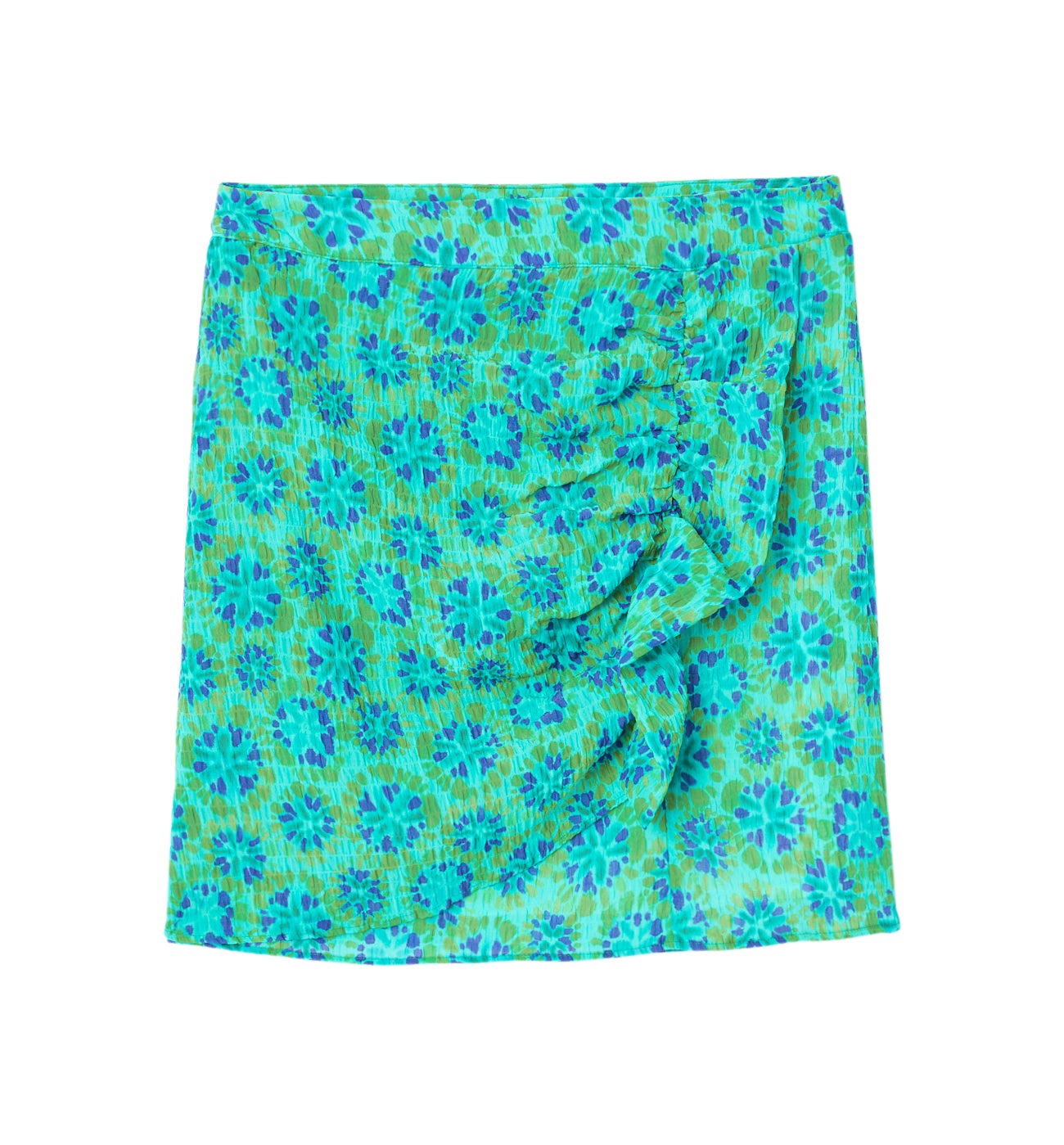 Mini-jupe volantée Femme - Imprimé vert