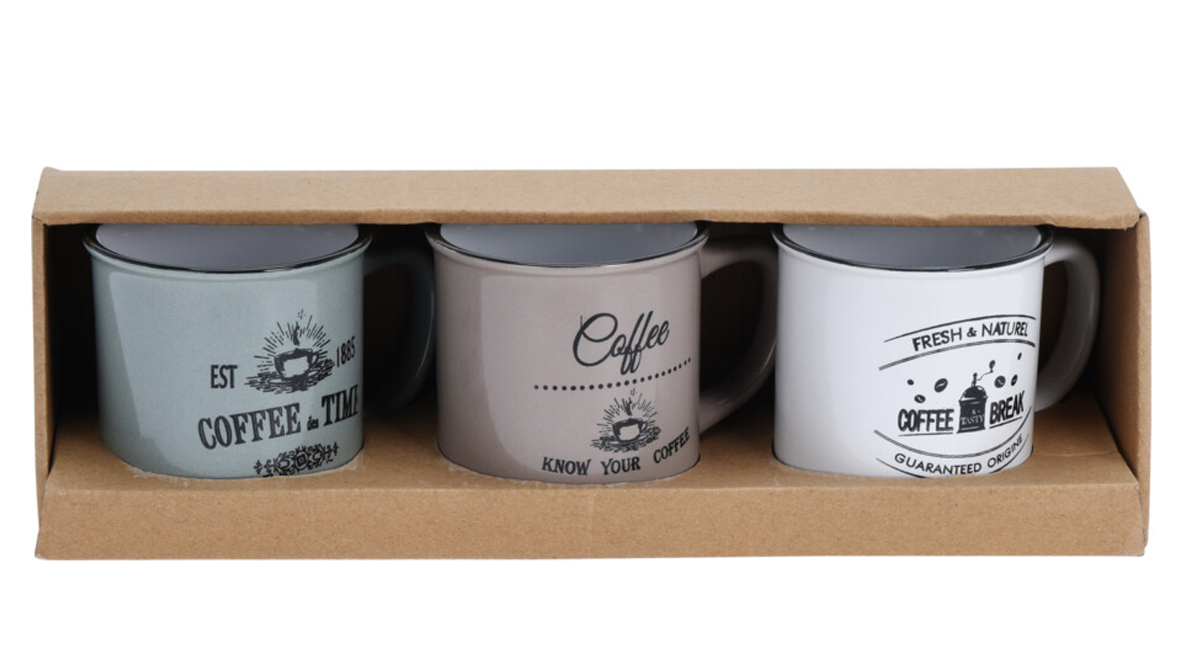 Tasse Porzellan 3er Set 330 ml