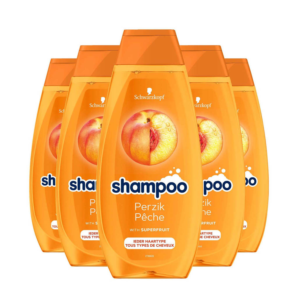 Perzik shampoo - 5 x 400 ml - voordeelverpakking