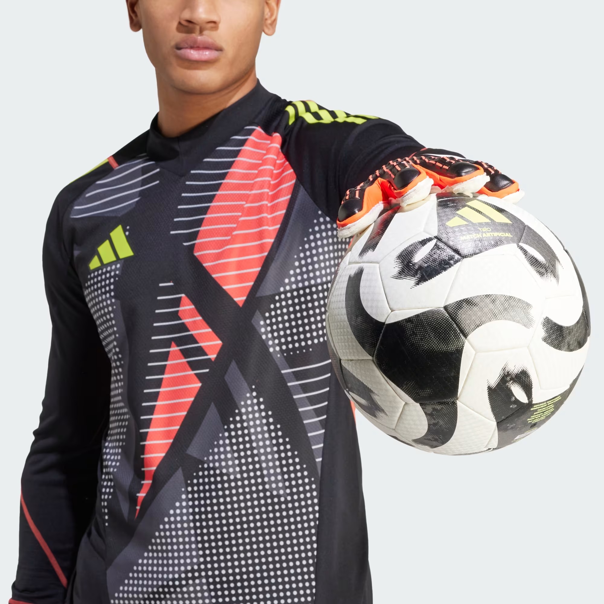 Predator Match Fingersave Keeperhansker Black/Solar Red/Solar Yellow