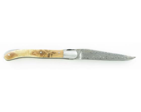 Laguiole Nature Damas Genévrier Couteau de Poche - Laguiole par Fontenille Pataud