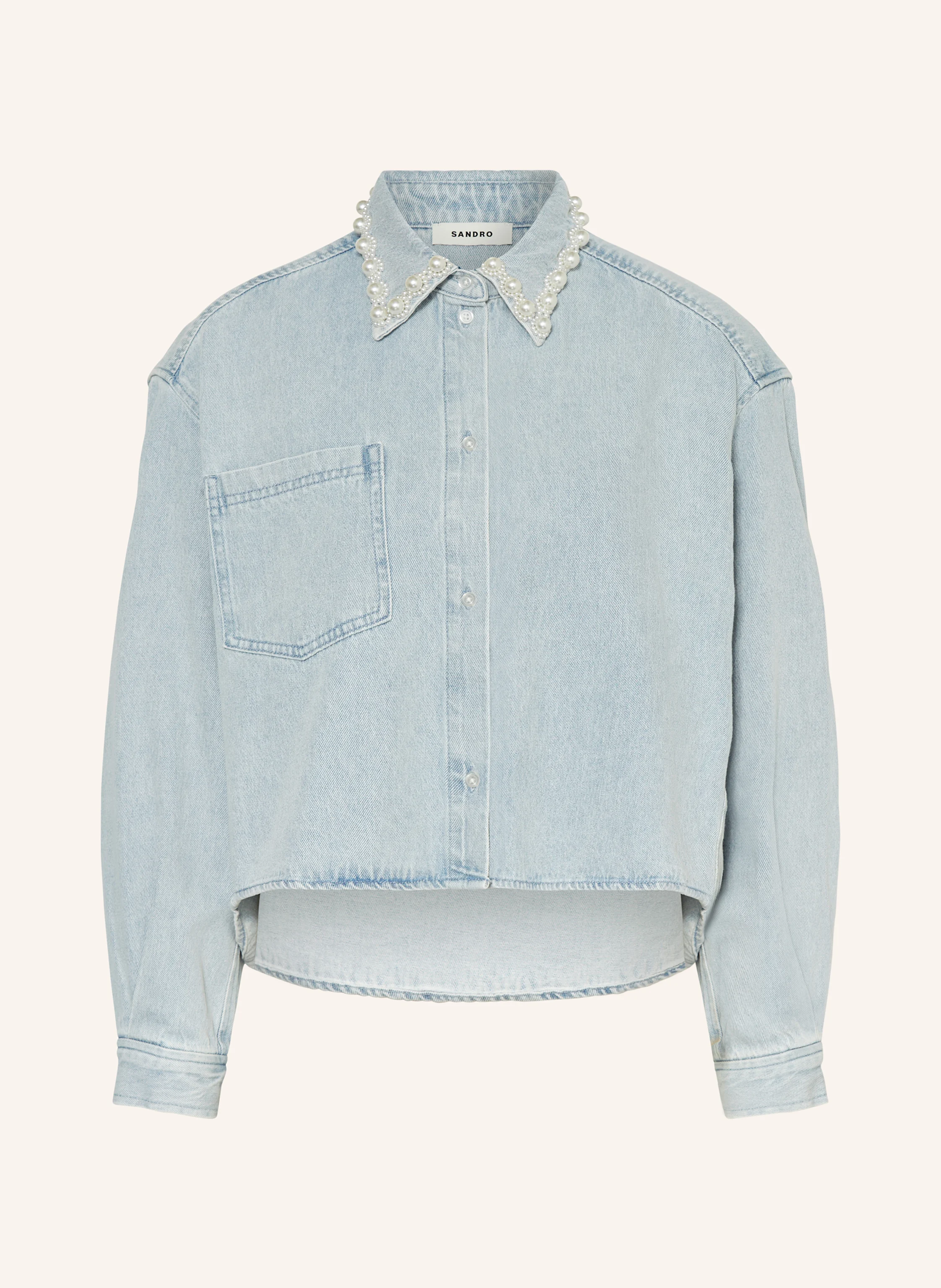 SANDRO Hemdbluse in Jeansoptik