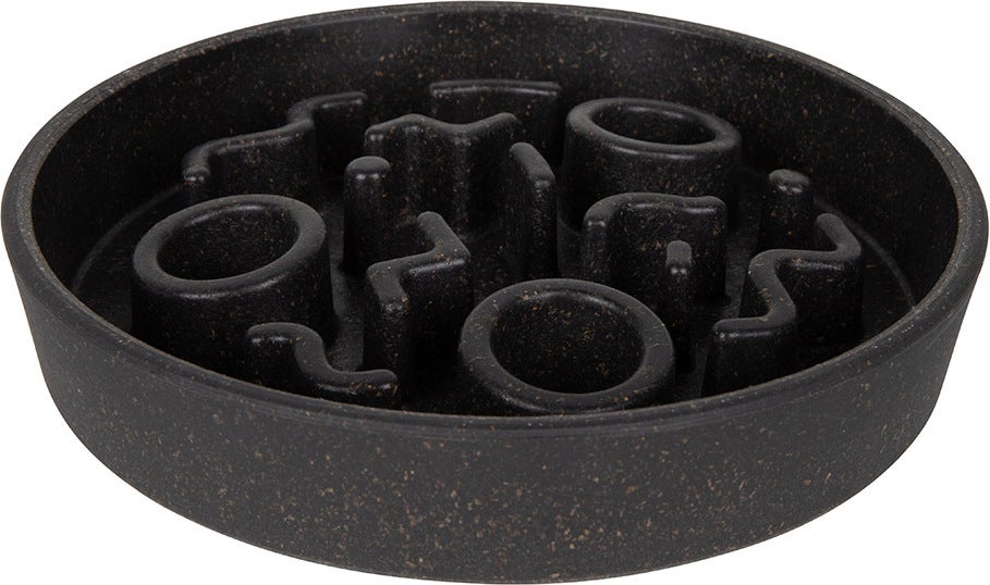 District 70 kattenvoerbak Bamboo antischrok S grijs D 13,5 H 2,6 cm