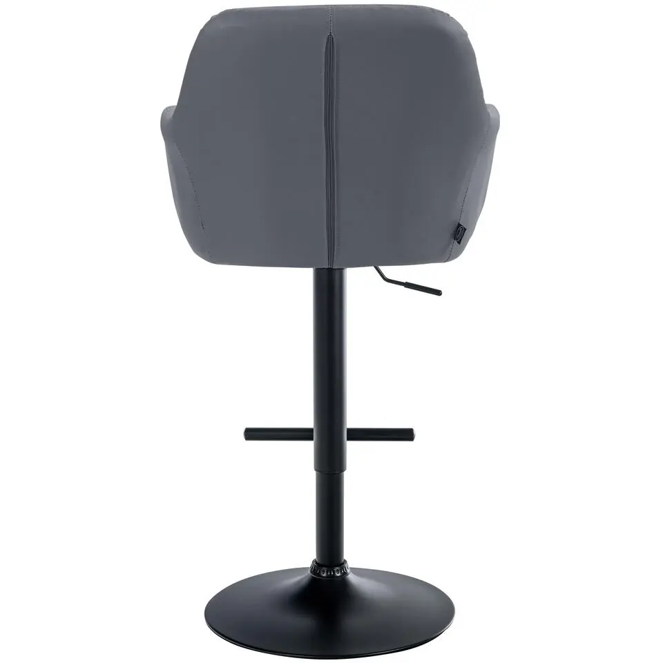 CLP Barkruk Natoma zwart Frame - Kunstleer - grijs