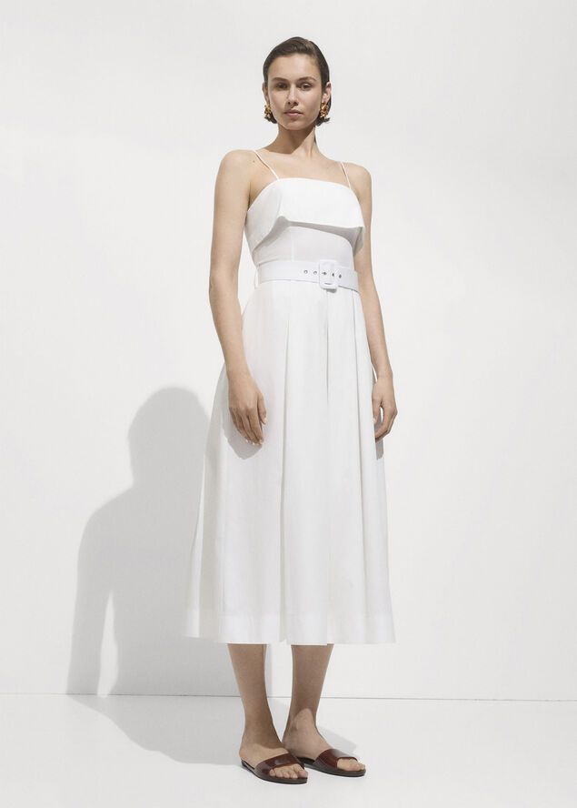 MANGO Dress with a belted neckline White