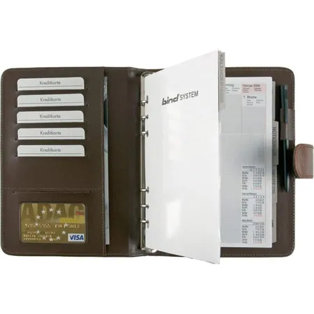 Bind System Timer Kunstleder A5 braun