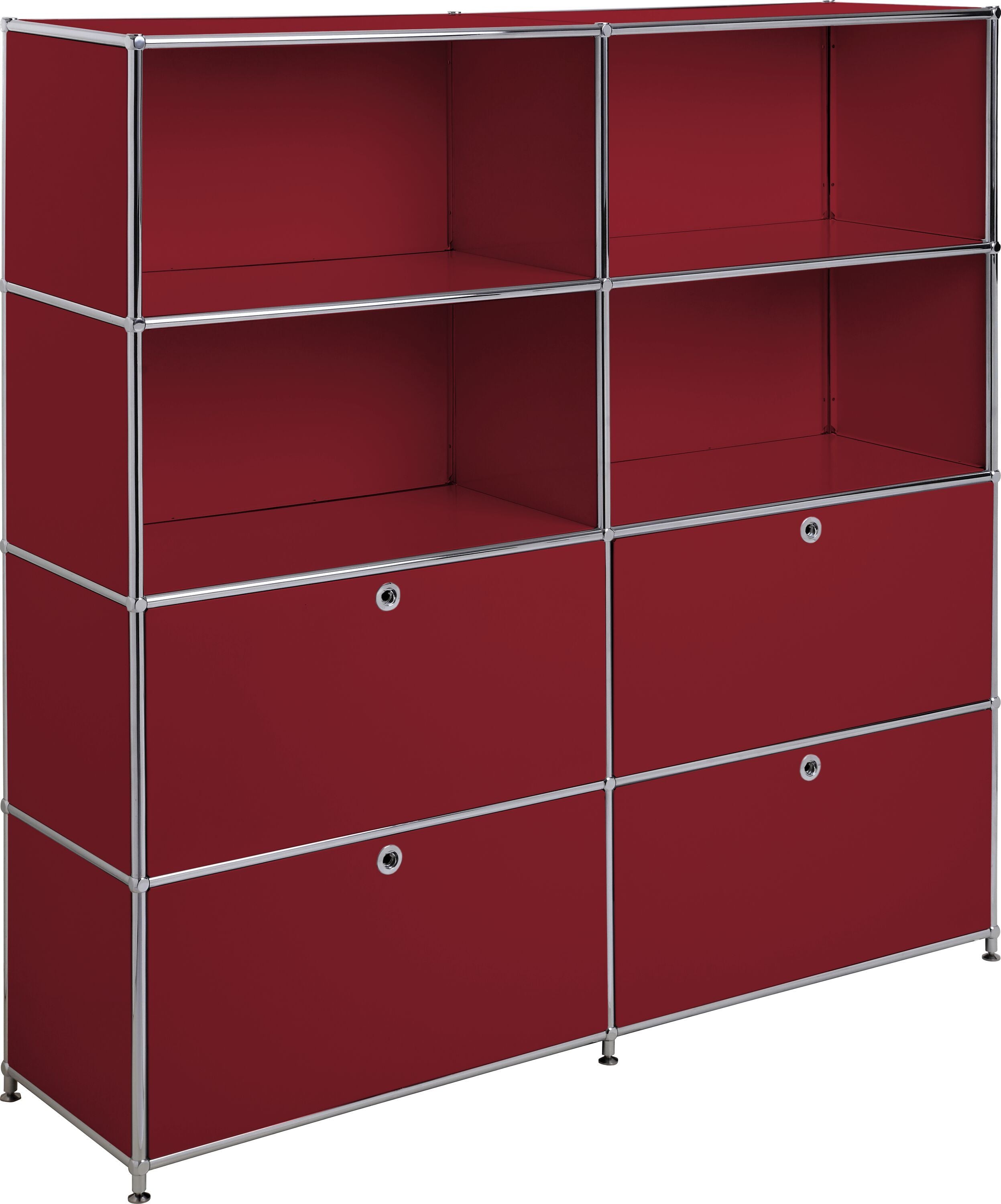 FLEXCUBE Regal - Rot / B: 152.0 cm x T: 40.0 cm x H: 155.5 cm