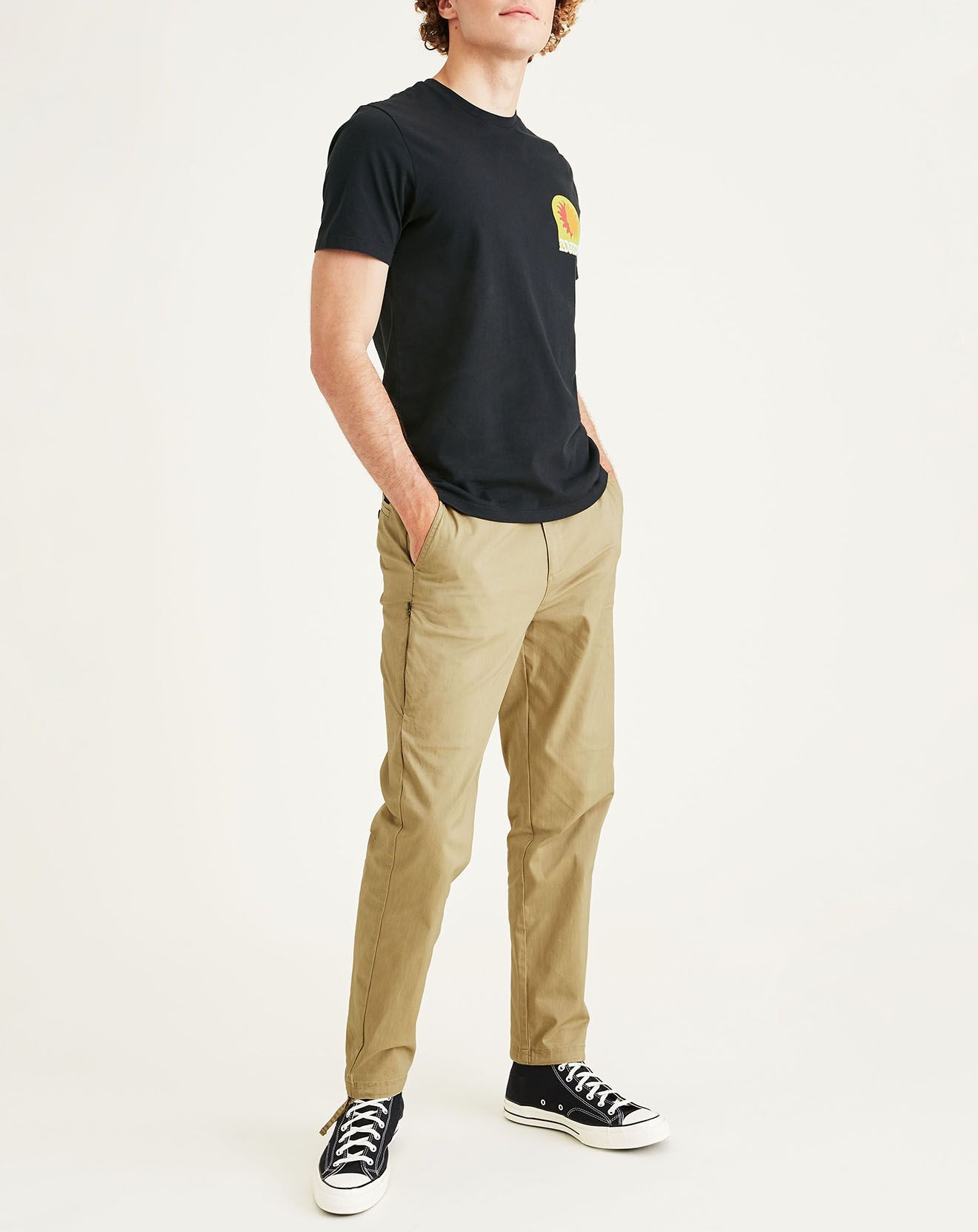 Dockers Pantalon chino en Coton Bio Mobile Icon Tapered beige foncé