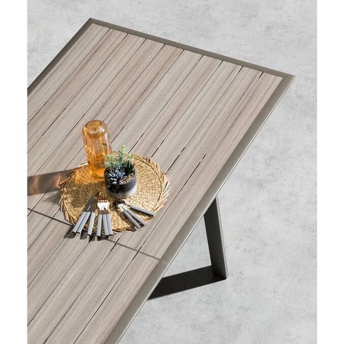 Table de jardin extensible PAVANE Seigle & Praline