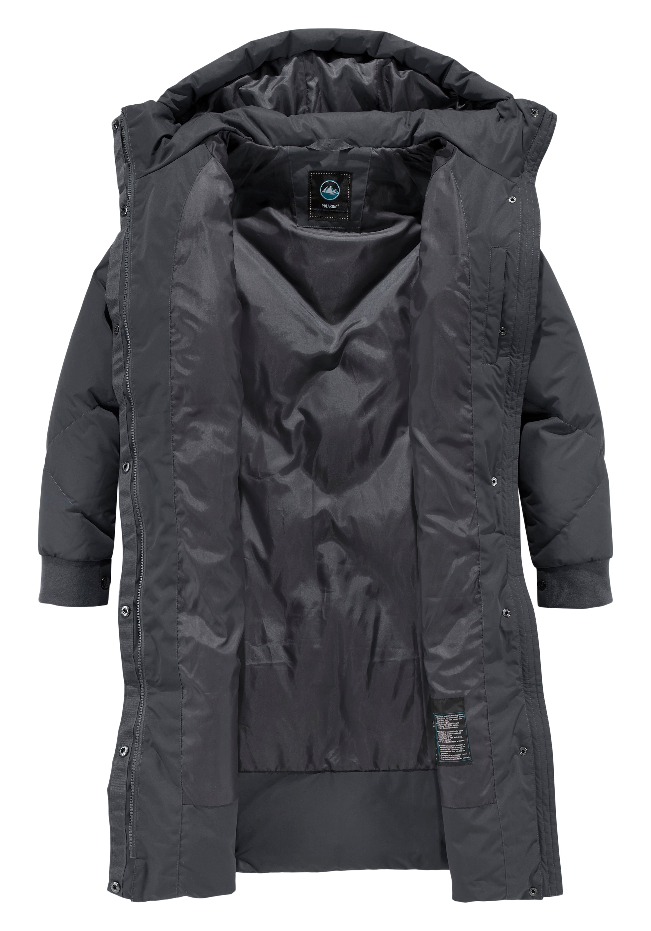 Polarino Daunenmantel , im Oversize-Fit, wasserabweisend, atmungsaktiv & isolierend
