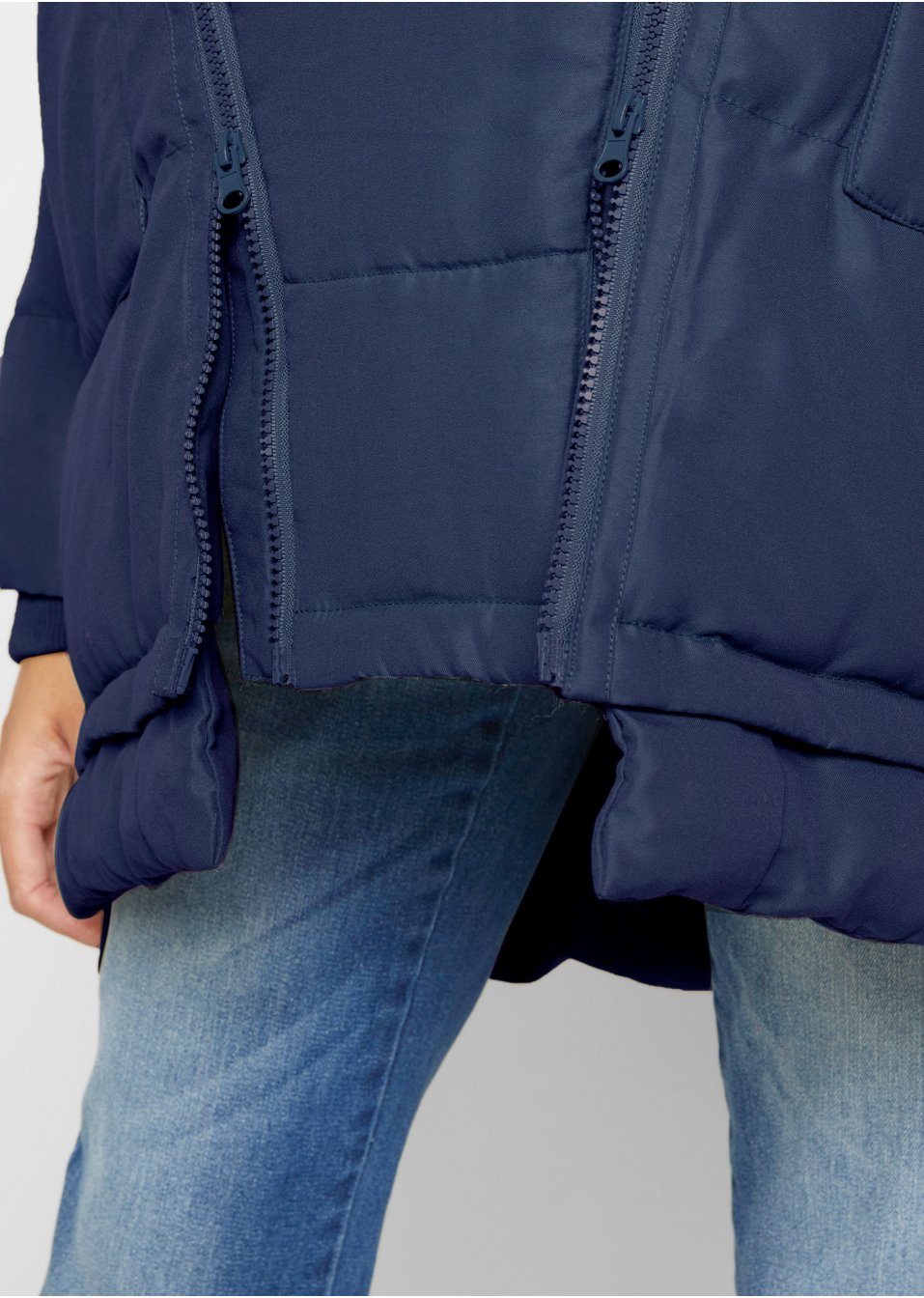 Veste d'hiver de grossesse avec capuche en polyester recyclé avec fonction portage