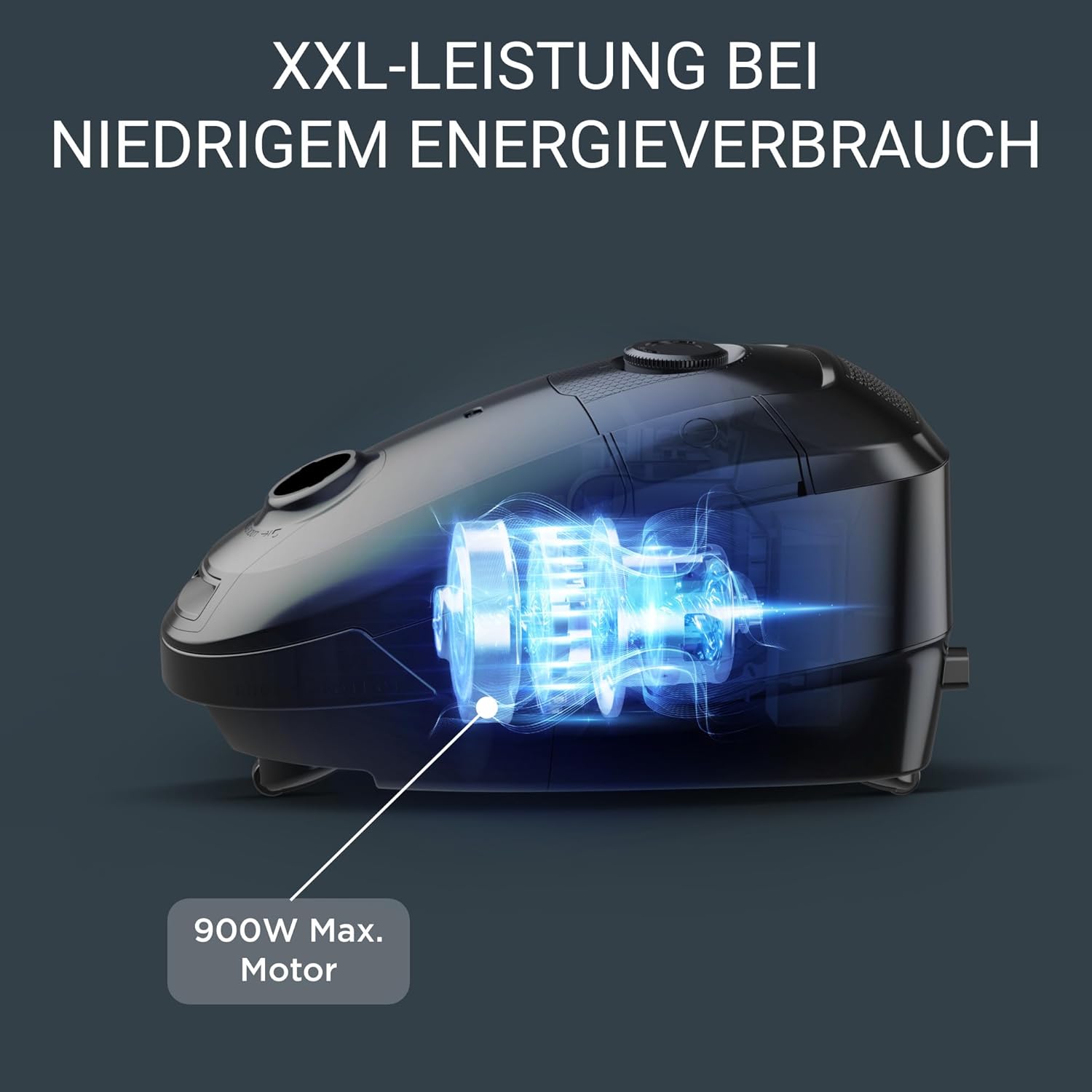 Rowenta Power XXL Bodenstaubsauger mit Beutel - 900 Watt, 4,5 L Staubbeutel, 12 m Aktionsradius, 3-stufige Filterung, inkl. Parkettdüse, 2in1 Fugendüse, Polsterdüse, Petrol-Grau, RO3143