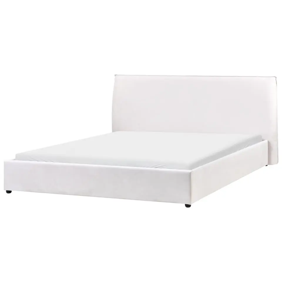 LAVAUR - Tweeperoonsbed - Off-white - 180 x 200 cm - Fluweel