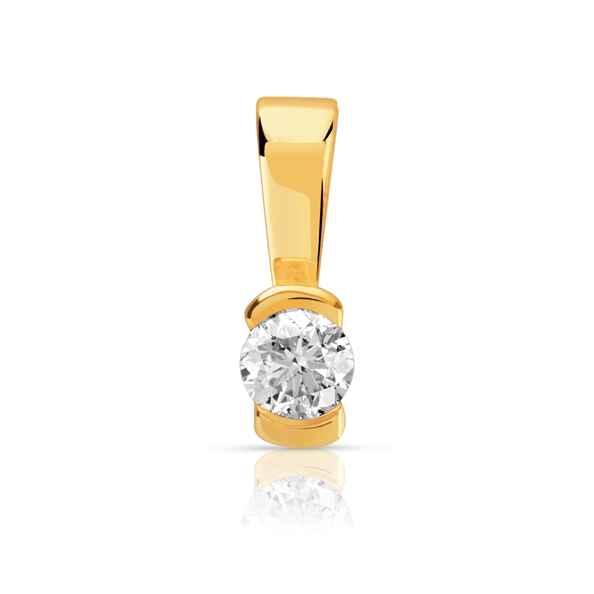 Pendentif or jaune 750 diamant synthétique 0.20 carat
