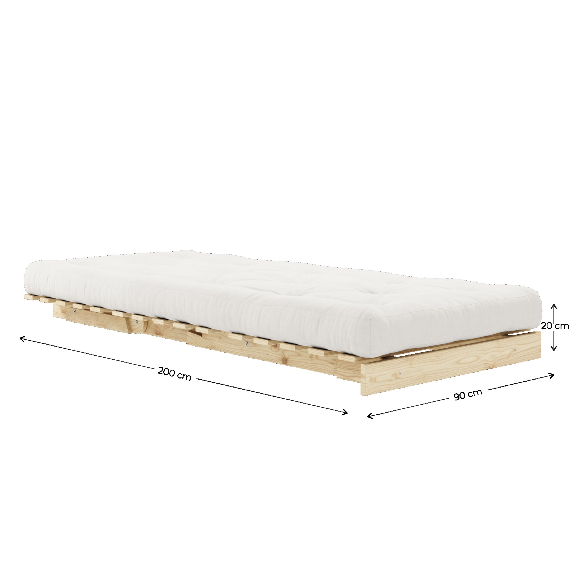 Karup Design Daybett »Daybett Roots Schlafsofa – Gästebett & Sofa aus FSC®-Kiefer« Inkl. Futonmatratze, in mehreren Grössen & Farben erhältlich