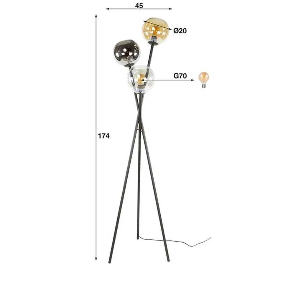 Hoyz Collection - Hanglamp Bronza Mix 4 3-lichts - Sienna Brown