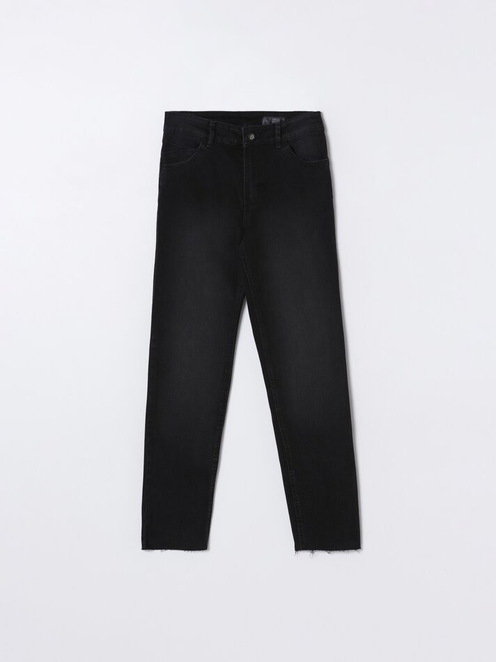 Calça jeans push-up - Preto mesclado