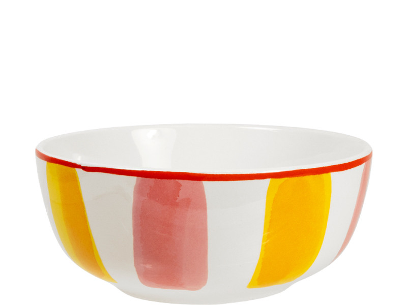 Poke Bowl 15cm Even Bijkletsen Everyday Stripes Pink Yellow