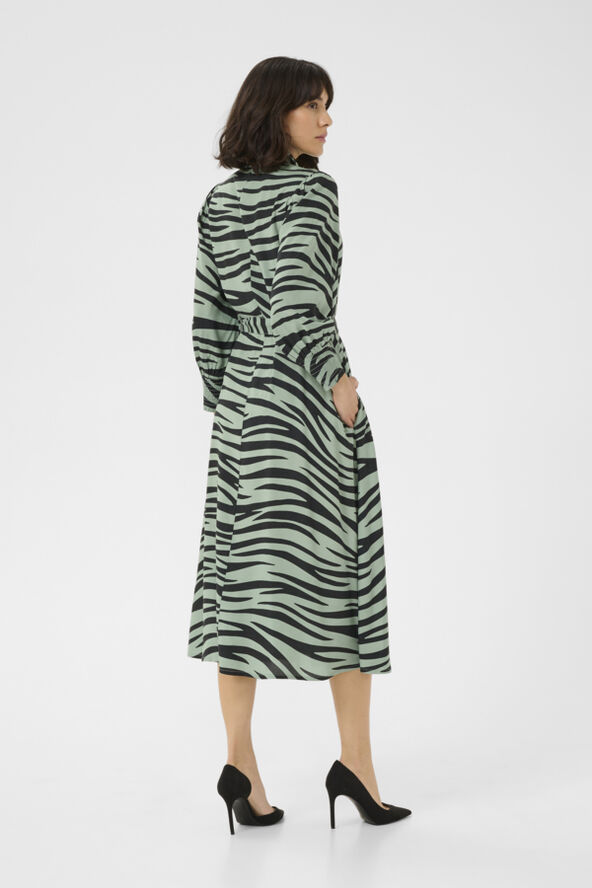 Kaffe KAemine Olga Dress Green/black animal