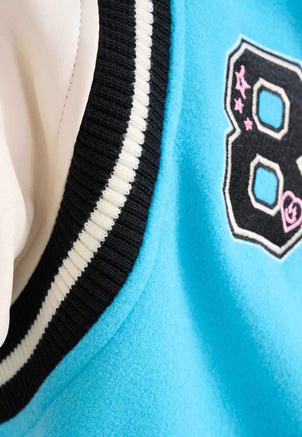 Shoeby baseball jacket felblauw/wit/zwart