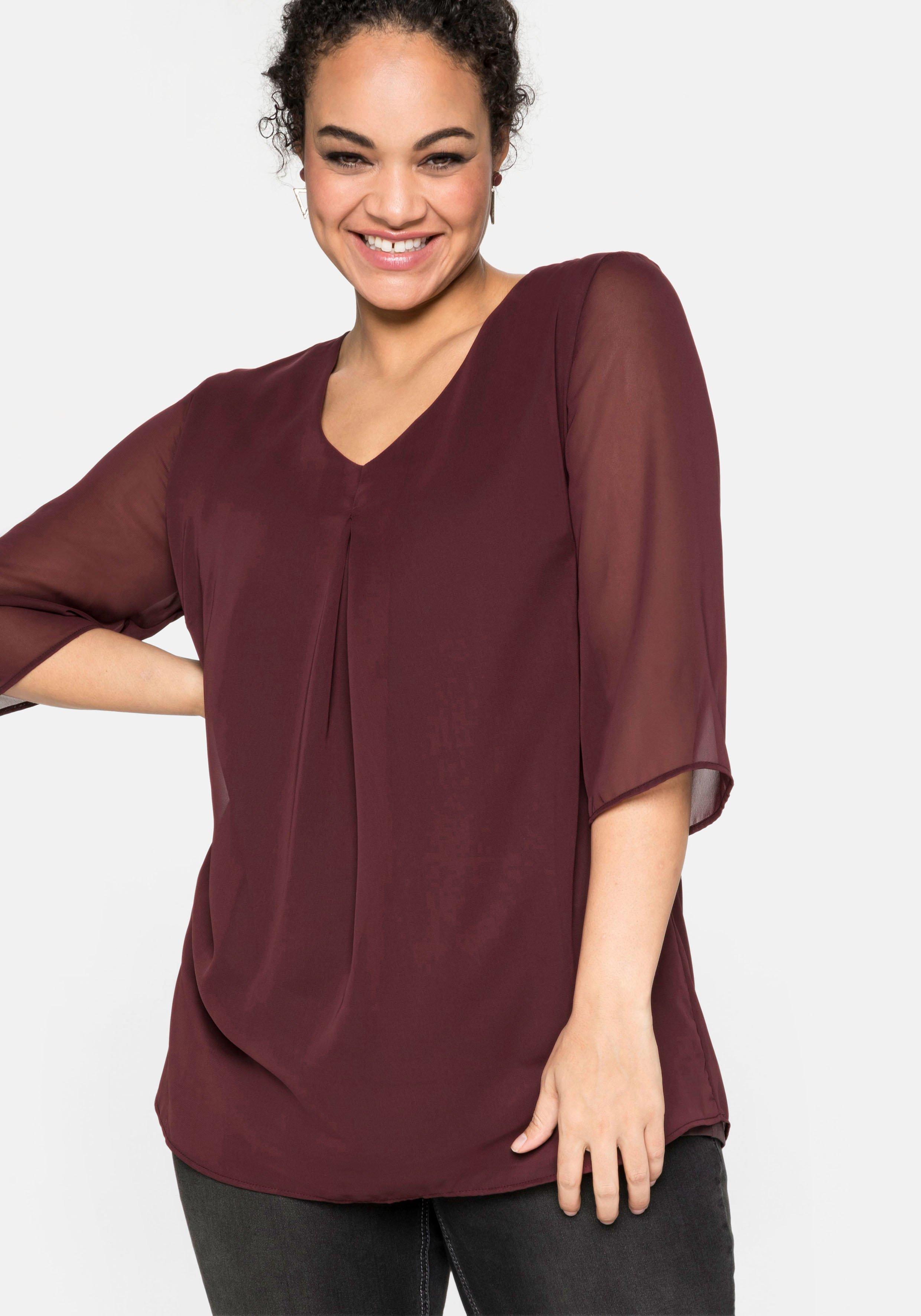 Tunika im Layerlook, mit Chiffon