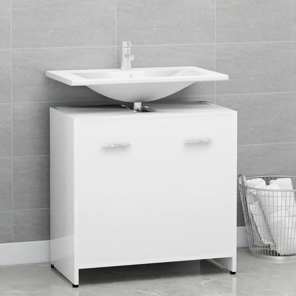 vidaXL - Badkamerkast - Wit - Bewerkt hout