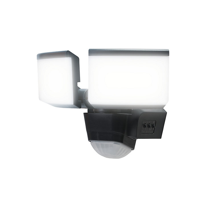 Projecteur LED à détection Security 2X10W 1600lm 20W IP44 GoodHome gris anthracite