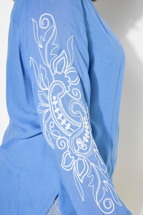 Bluse, Loose Shape, Stickereien,